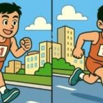 Super puzzle: nájdite 3 rozdiely na obrázku s bežcom za